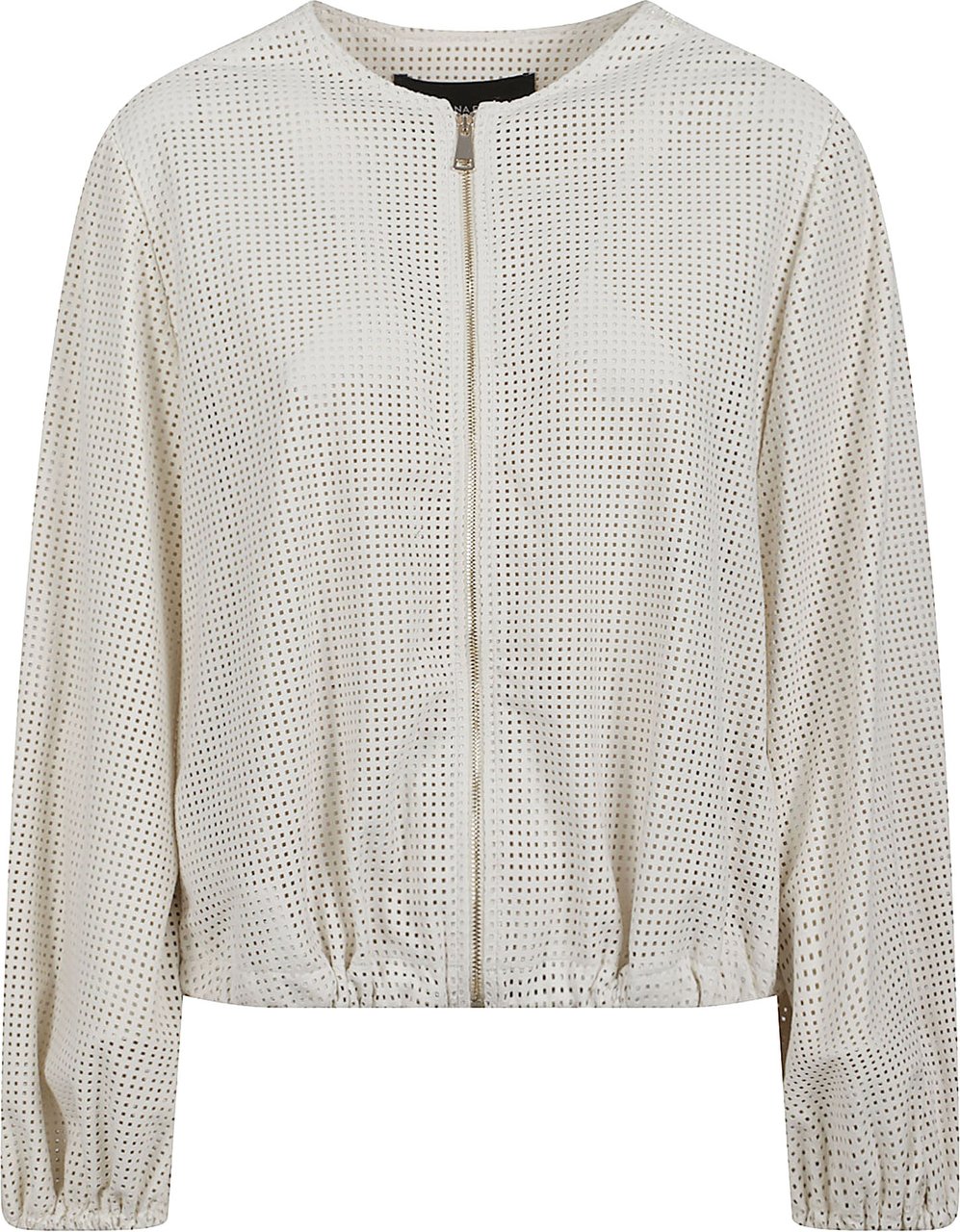Fabiana Filippi Perforated Suede Jacket with Fitted Silhouette Neutraal