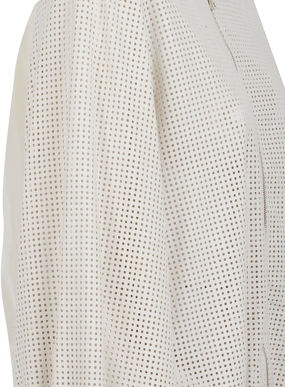 Fabiana Filippi Perforated Suede Jacket with Fitted Silhouette Neutraal
