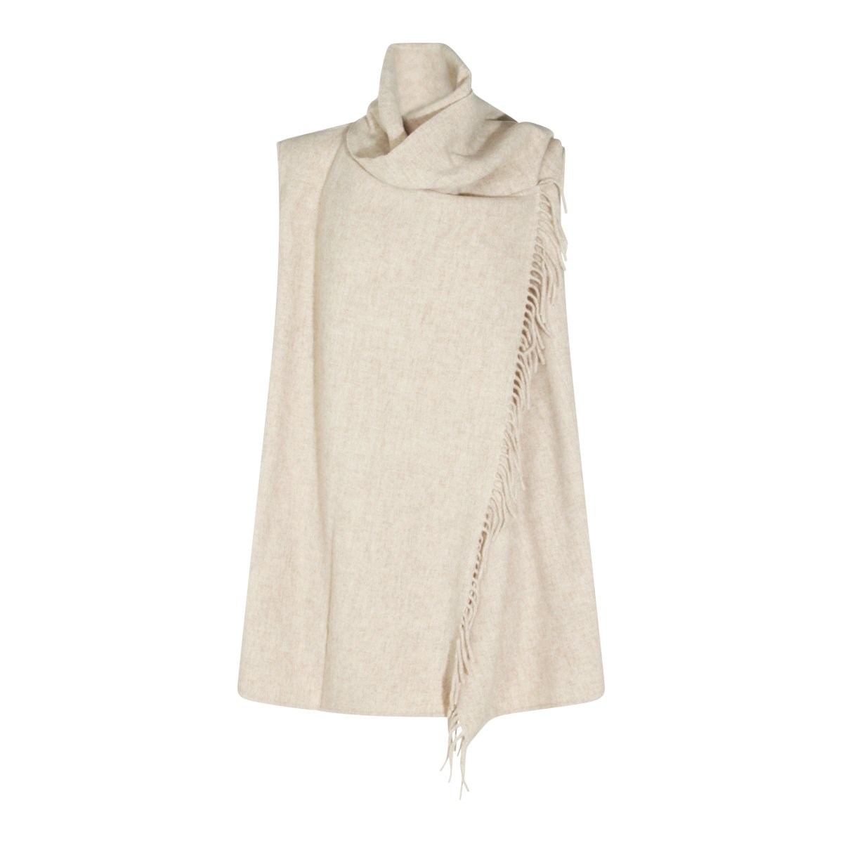 Fabiana Filippi Sand wool blend cape Neutraal