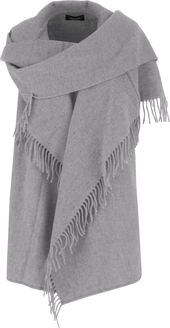 Fabiana Filippi Grey wool blend cape Grijs