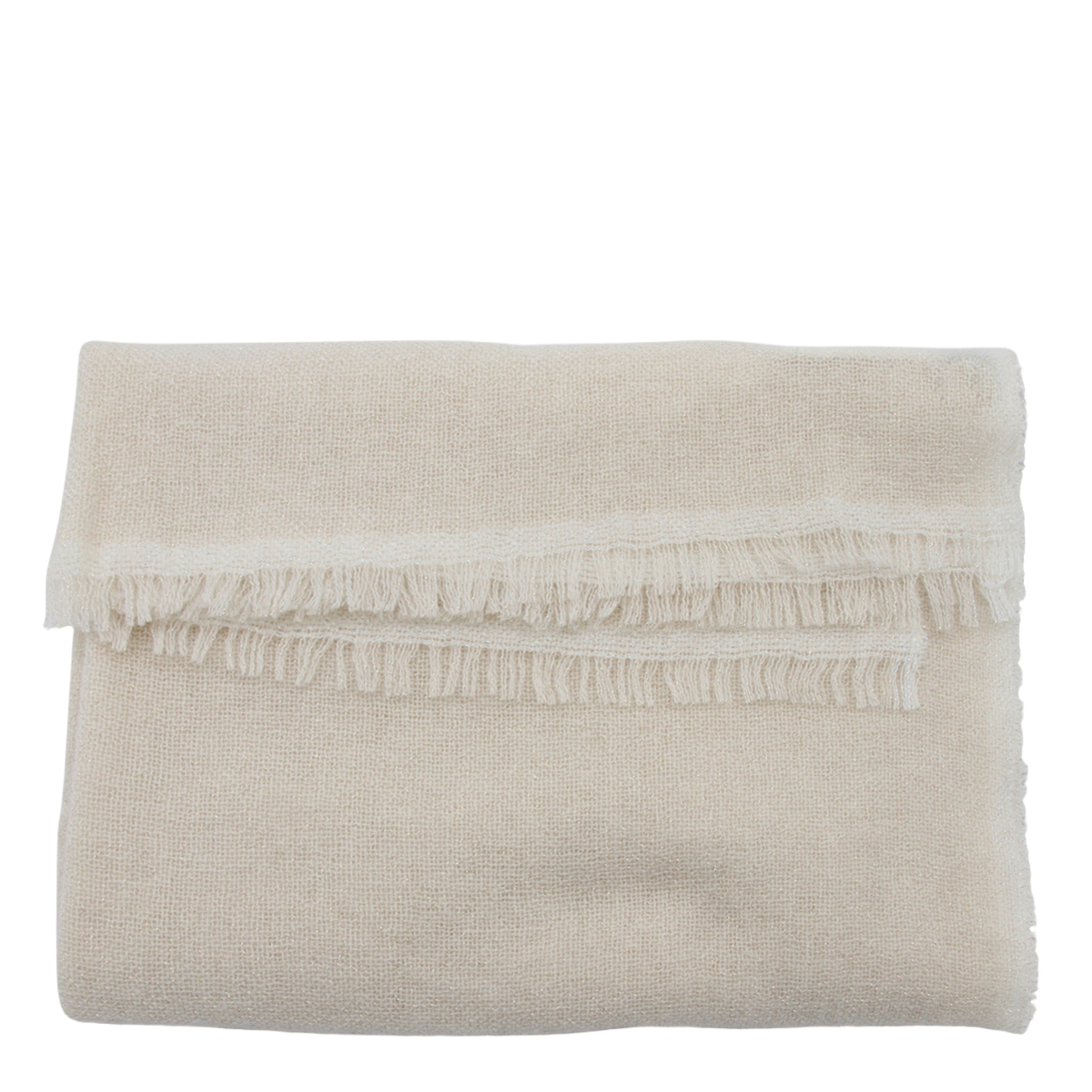 Fabiana Filippi Finely Woven Fringe Scarf with Subtle Texture Grijs