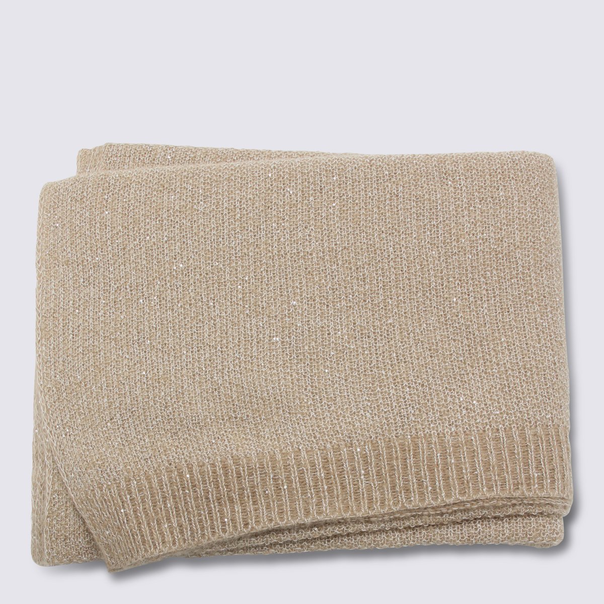 Fabiana Filippi Beige Sparkling Scarf Neutraal