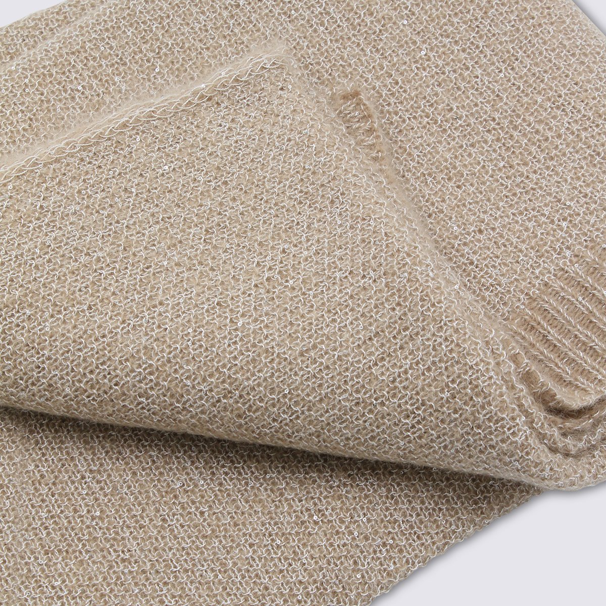 Fabiana Filippi Beige Sparkling Scarf Neutraal
