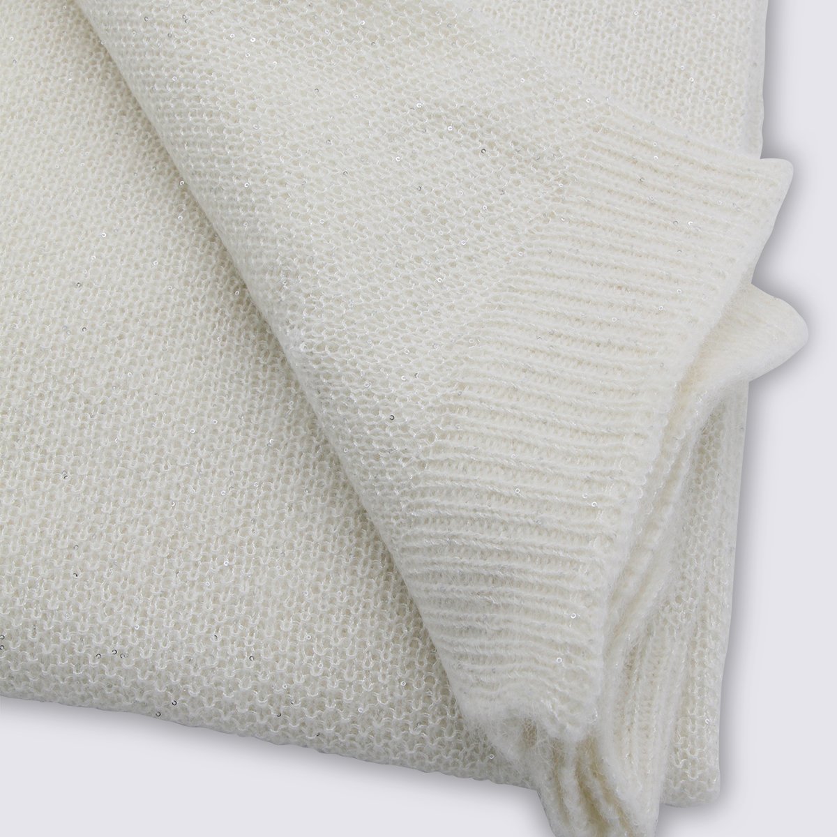 Fabiana Filippi White Sparkling Scarf Wit