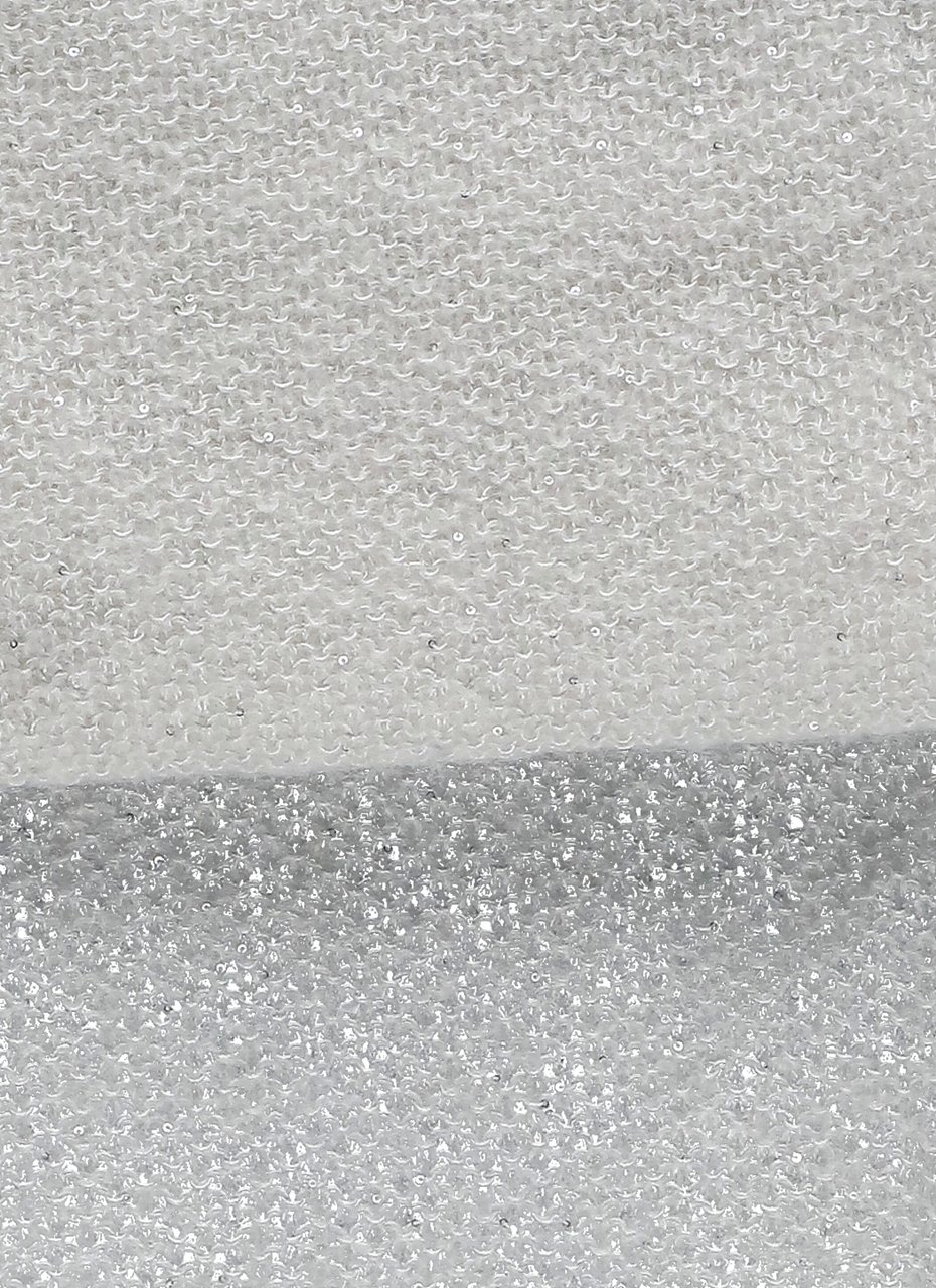Fabiana Filippi Gradient Sequined Scarf in Grey and Ivory Wit