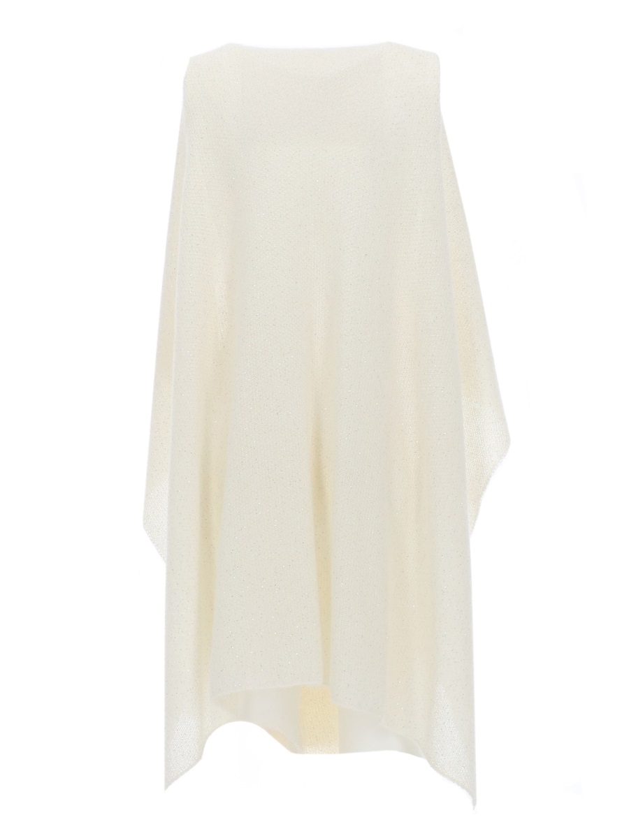 Fabiana Filippi Neutral Flowing Sequined Cape Layering Neutraal