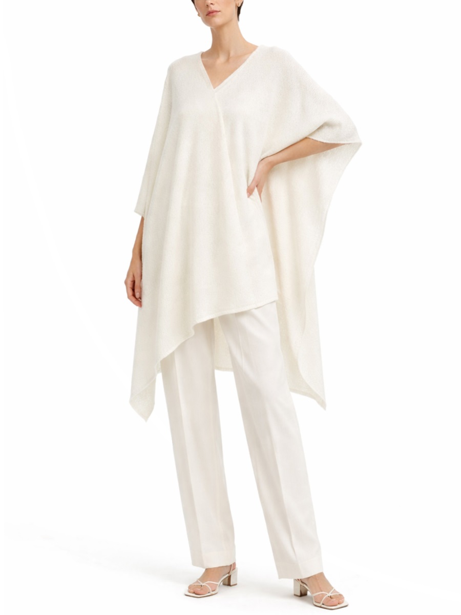 Fabiana Filippi Neutral Flowing Sequined Cape Layering Neutraal