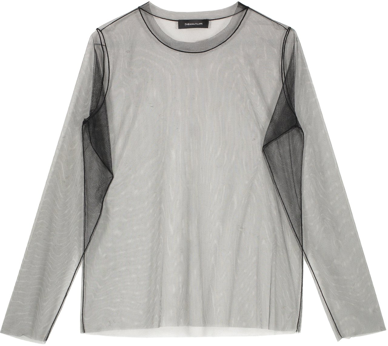 Fabiana Filippi Long sleeve mesh top Zwart