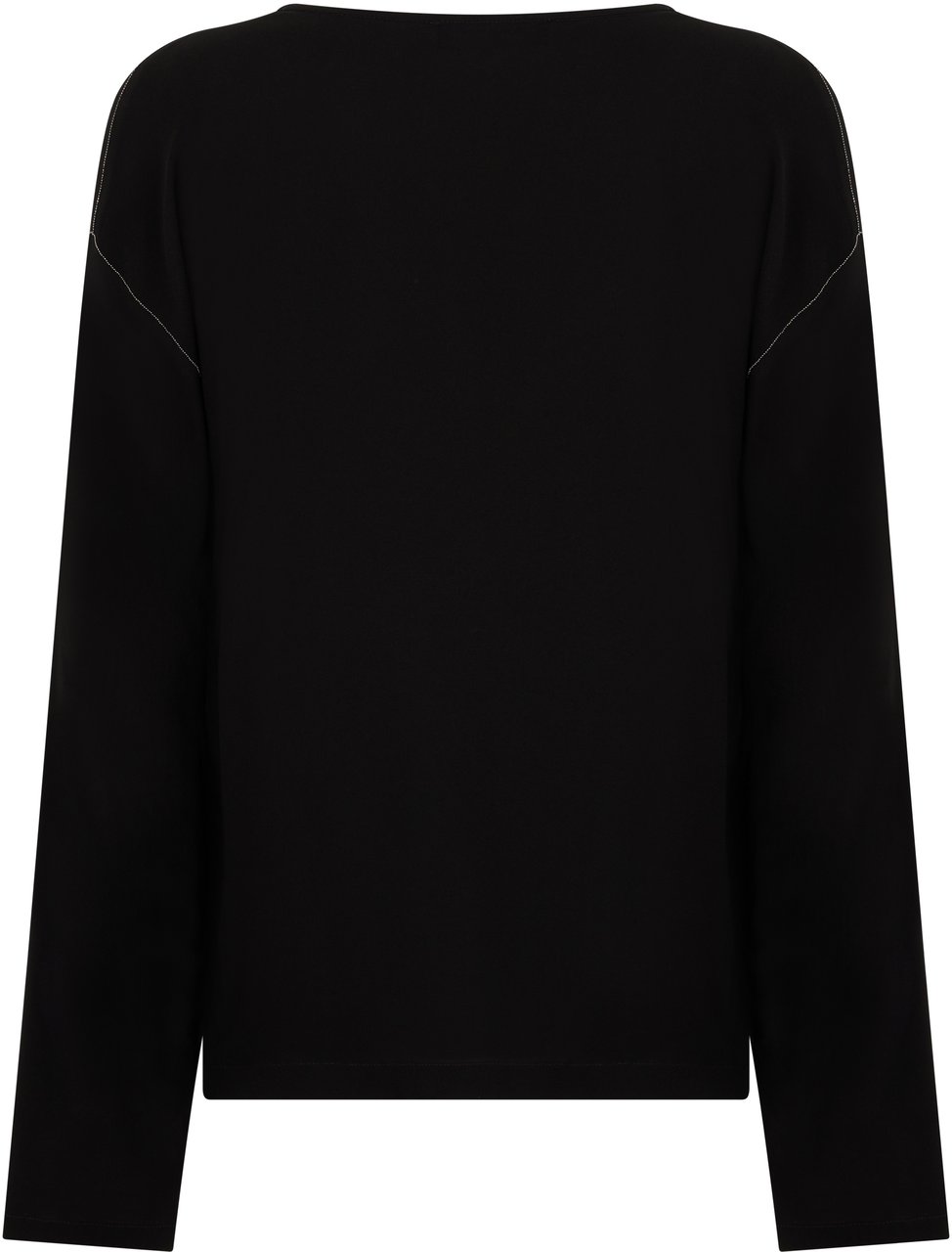 Fabiana Filippi Black blouse with long sleeves, minimalist and versatile. Zwart