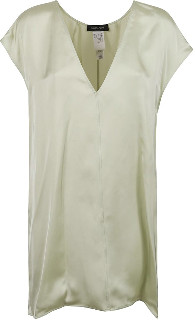 Fabiana Filippi Relaxed Fit V-Neck Shirt Grijs