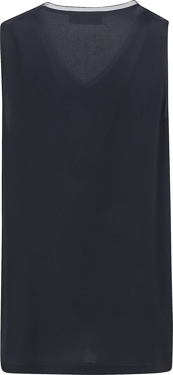 Fabiana Filippi Sleeveless V-Neck Tank with Subtle Sheen Zwart