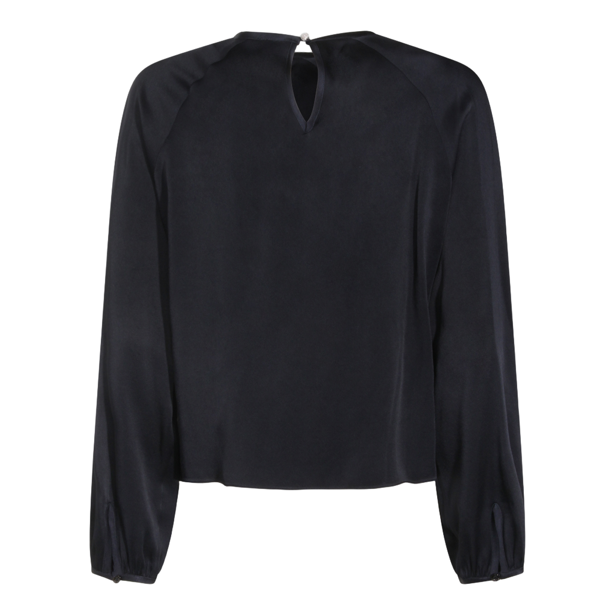 Fabiana Filippi Long-Sleeved Top with Gathered Cuffs Zwart