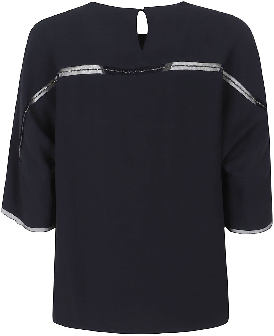 Fabiana Filippi Boxy Blue Short-Sleeve Top Zwart