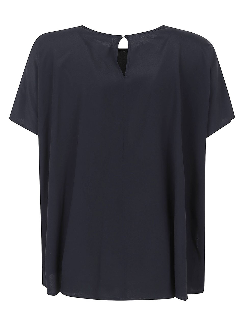 Fabiana Filippi Short-Sleeved Top With Embellished Round Neckline Zwart