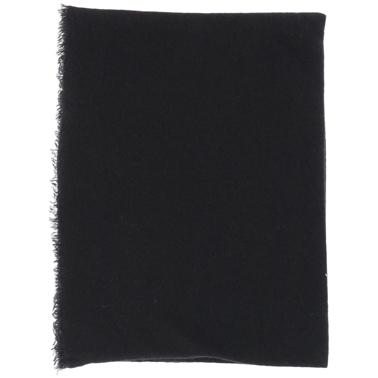 FALIERO SARTI Fringed Black Cashmere Scarf With Rectangular Design Zwart