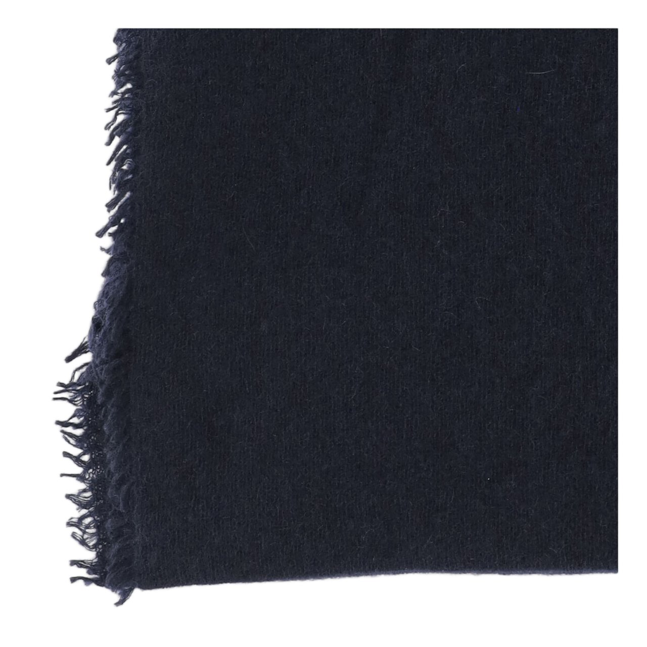 FALIERO SARTI Fringed Rectangular Cashmere Scarf In Navy Zwart