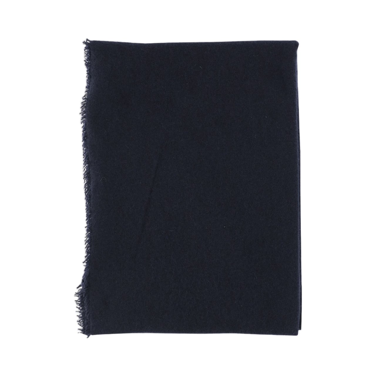 FALIERO SARTI Fringed Rectangular Cashmere Scarf In Navy Zwart