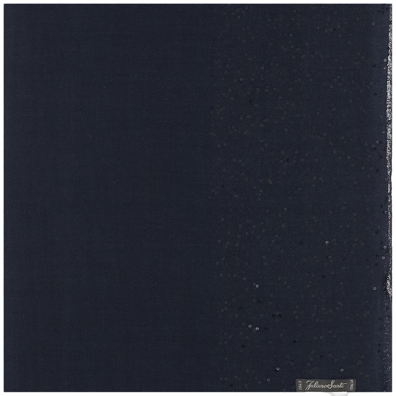 FALIERO SARTI Rectangular Wool Blend Scarf with Sequin Detailing and Fringed Edges Zwart