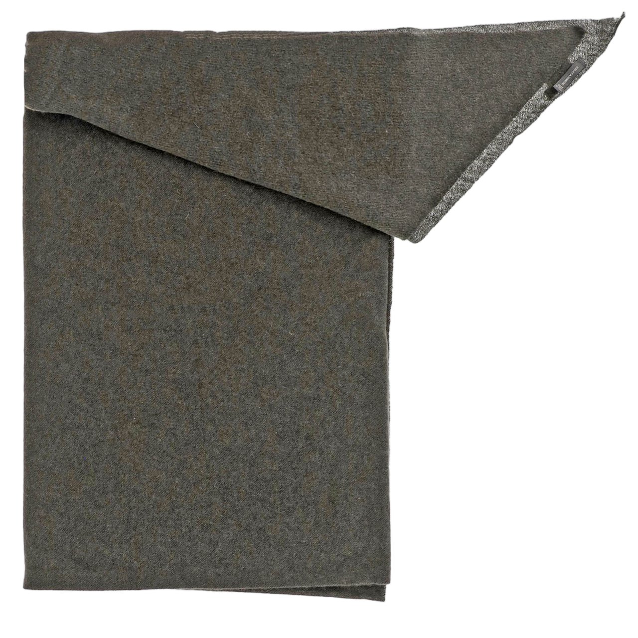 FALIERO SARTI Triangular Green Cashmere Scarf With Subtle Texture Grijs