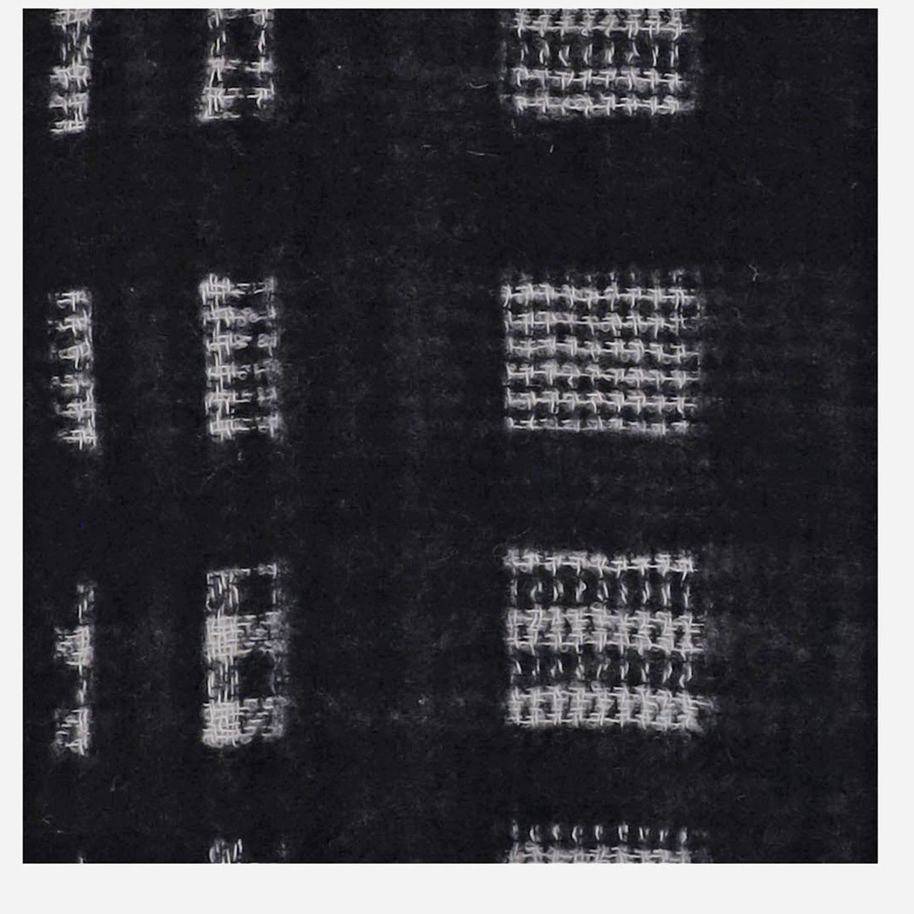 FALIERO SARTI Textured Checkered Scarf with Fringed Edges and Contrast Trim Zwart