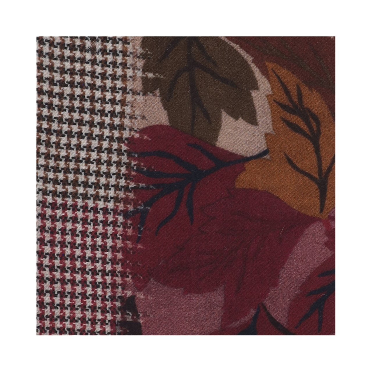 FALIERO SARTI Fringed Cashmere Blend Scarf With All-Over Foliage Pattern Zwart