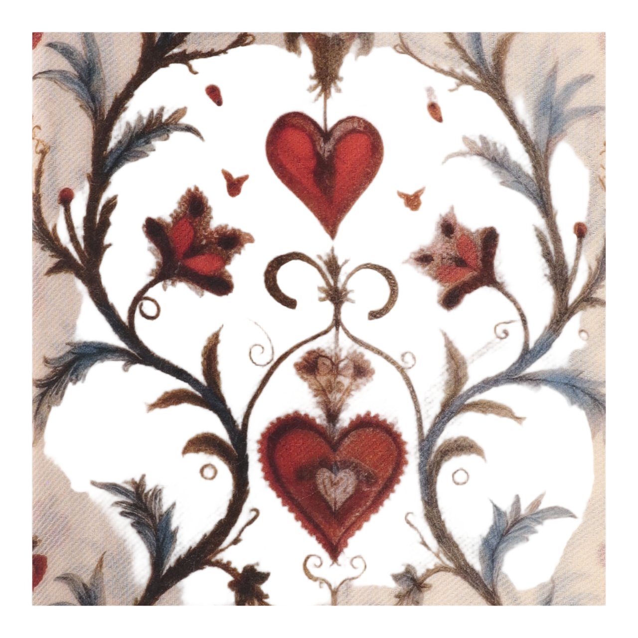FALIERO SARTI Rectangular Wool And Cashmere Scarf With Intricate Pattern Neutraal