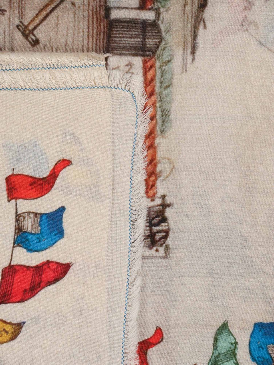 FALIERO SARTI Little Baloon Cotton Flag Scarf Neutraal