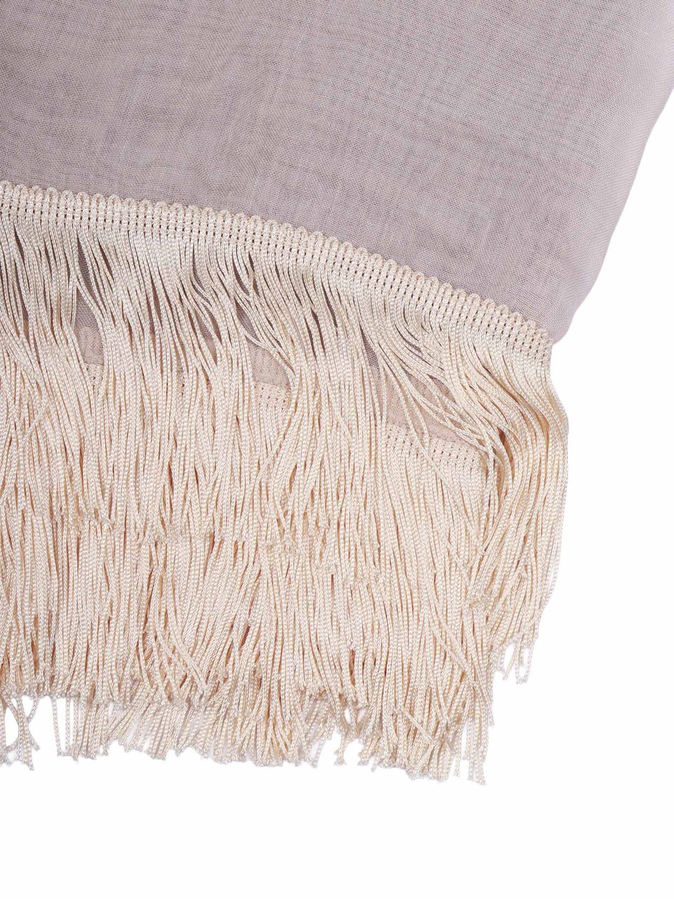 FALIERO SARTI Ginny Frangia Semi Sheer Fringed Scarf Grijs