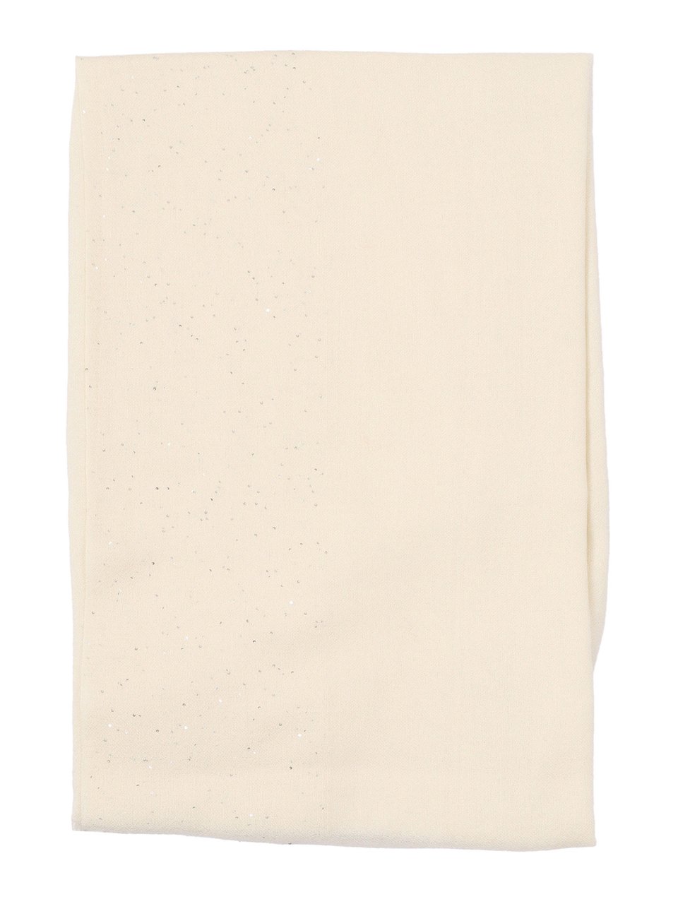 FALIERO SARTI Rectangular Scarf with Metallic Specks and Fringed Edges Neutraal