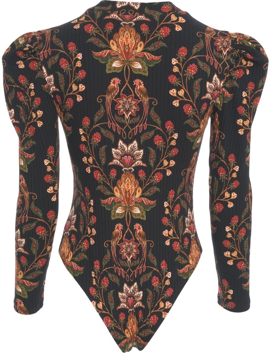 FARM Rio Bodysuit 'Berry Garden' Zwart