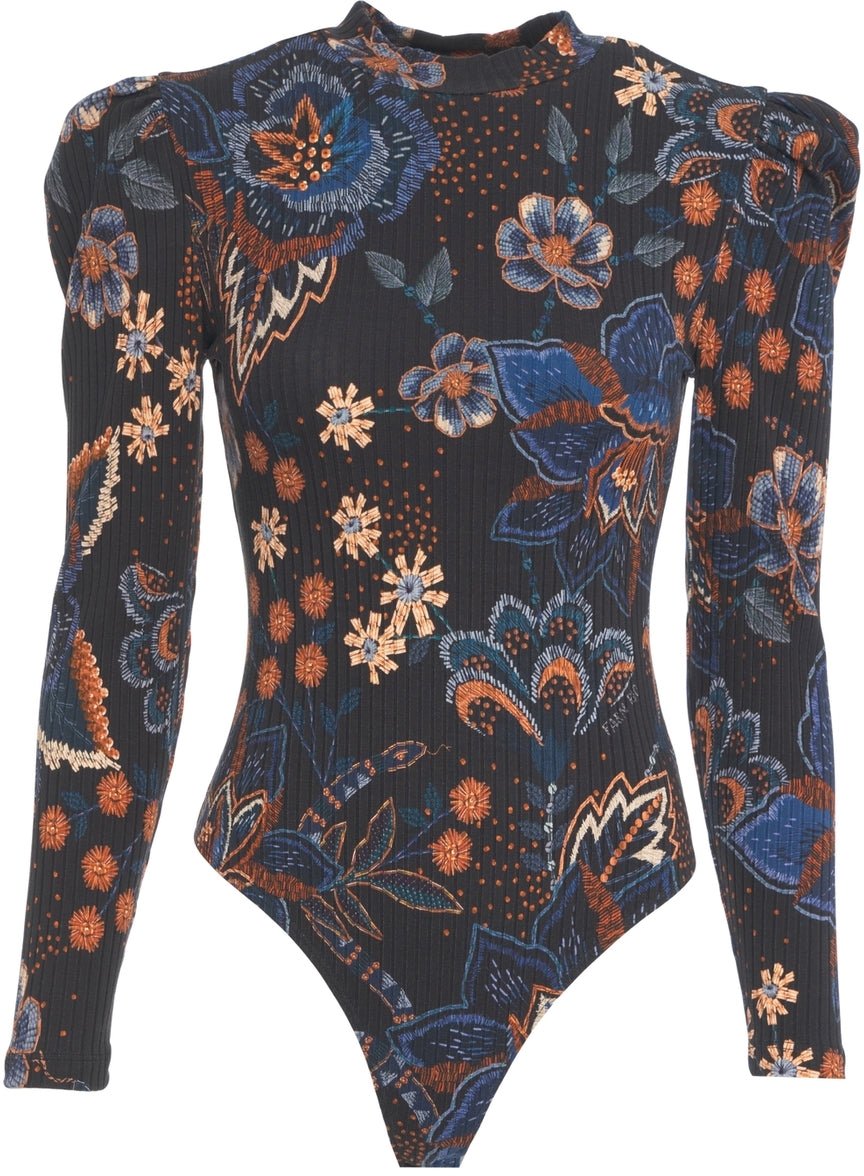 FARM Rio Body with floral print Zwart