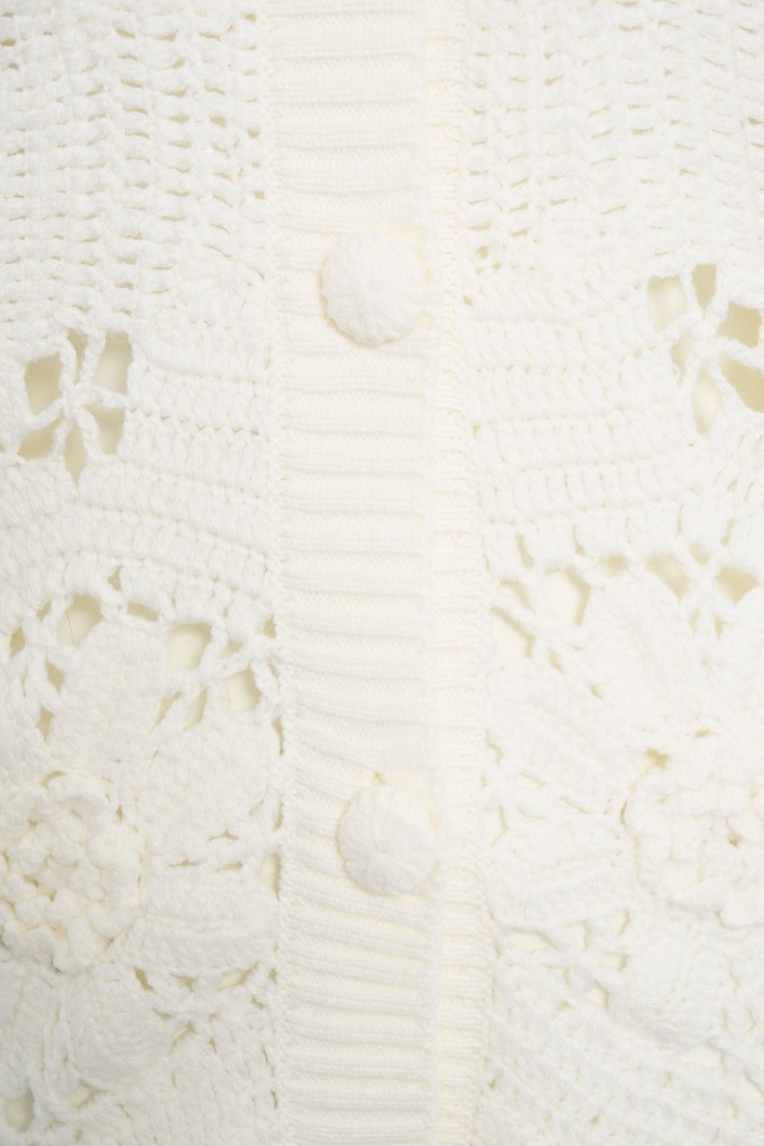 FARM Rio Cardigan with openwork details Wit