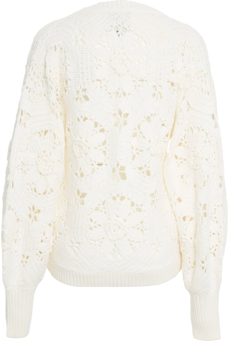 FARM Rio Cardigan with openwork details Wit