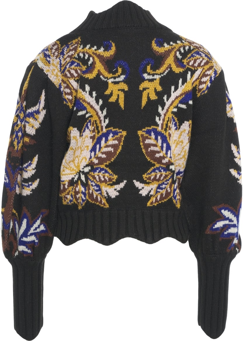 FARM Rio Sweater with floral print Zwart