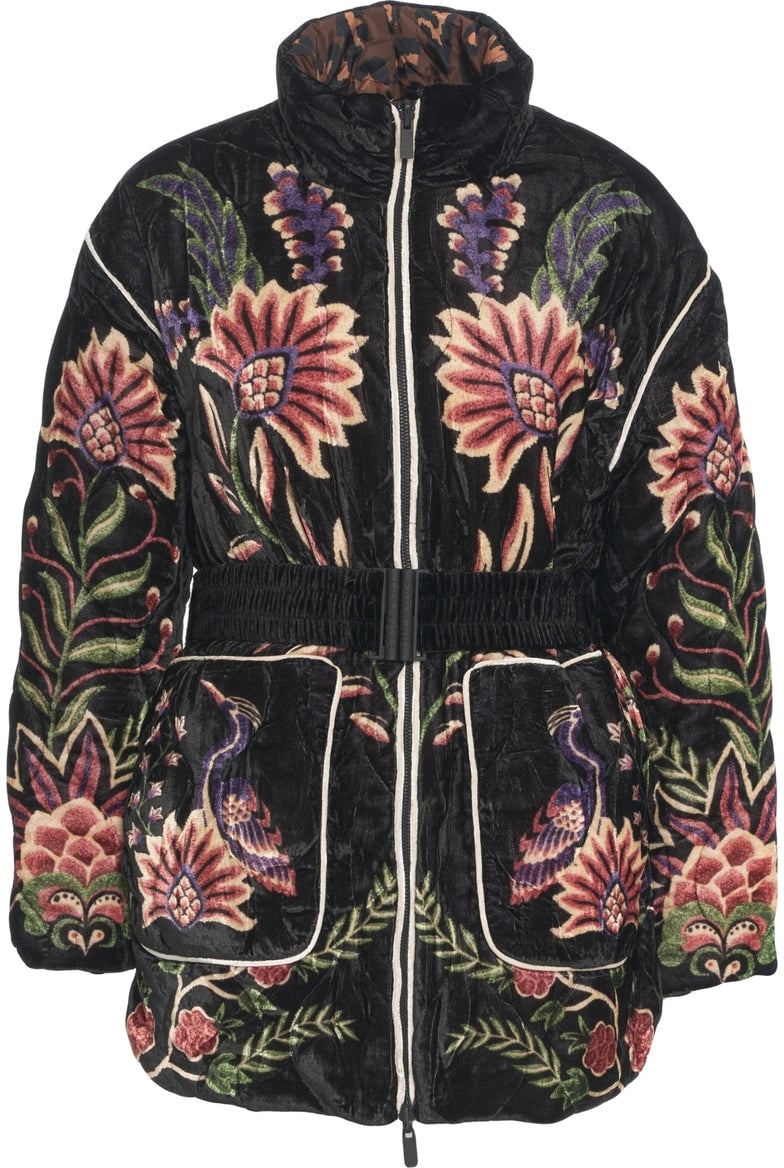 FARM Rio Velvet puffer jacket Zwart