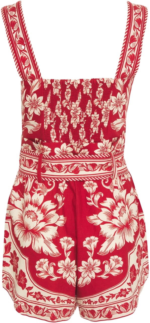 FARM Rio Jumpsuit with floral pattern Rood