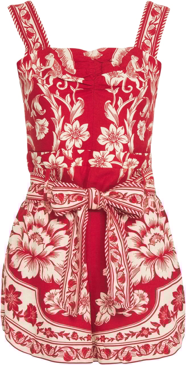 FARM Rio Jumpsuit with floral pattern Rood