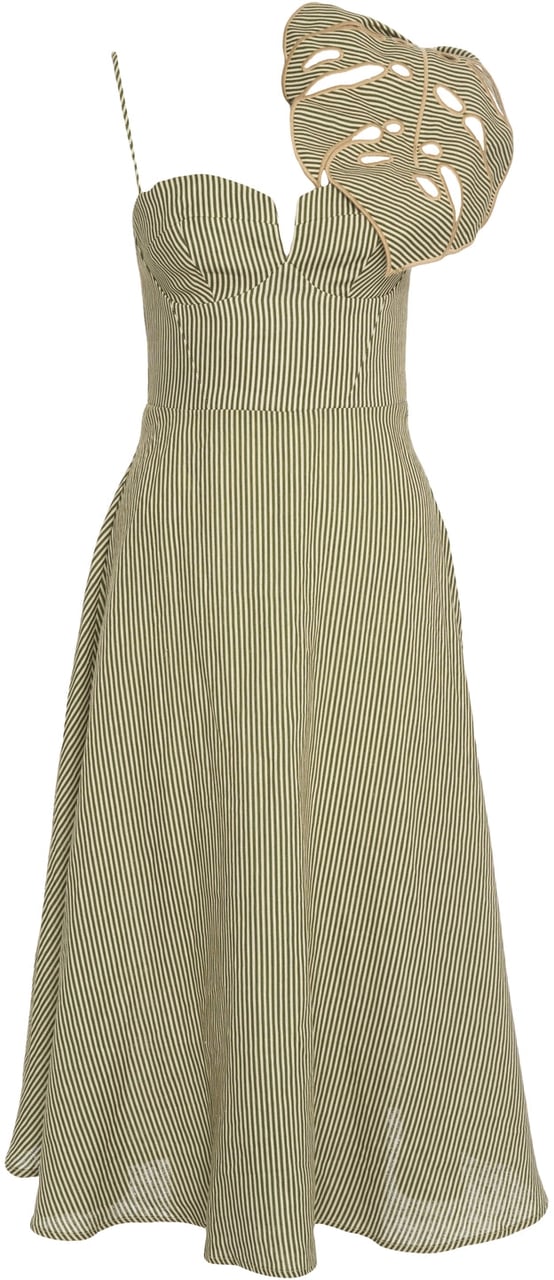 FARM Rio Dress with floral detail Groen