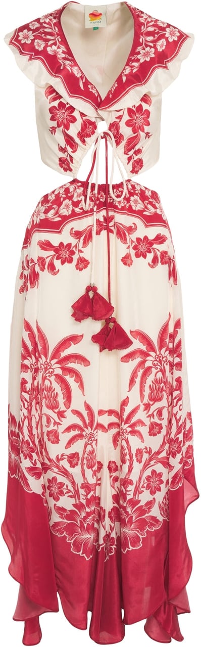 FARM Rio Dress with floral pattern Wit