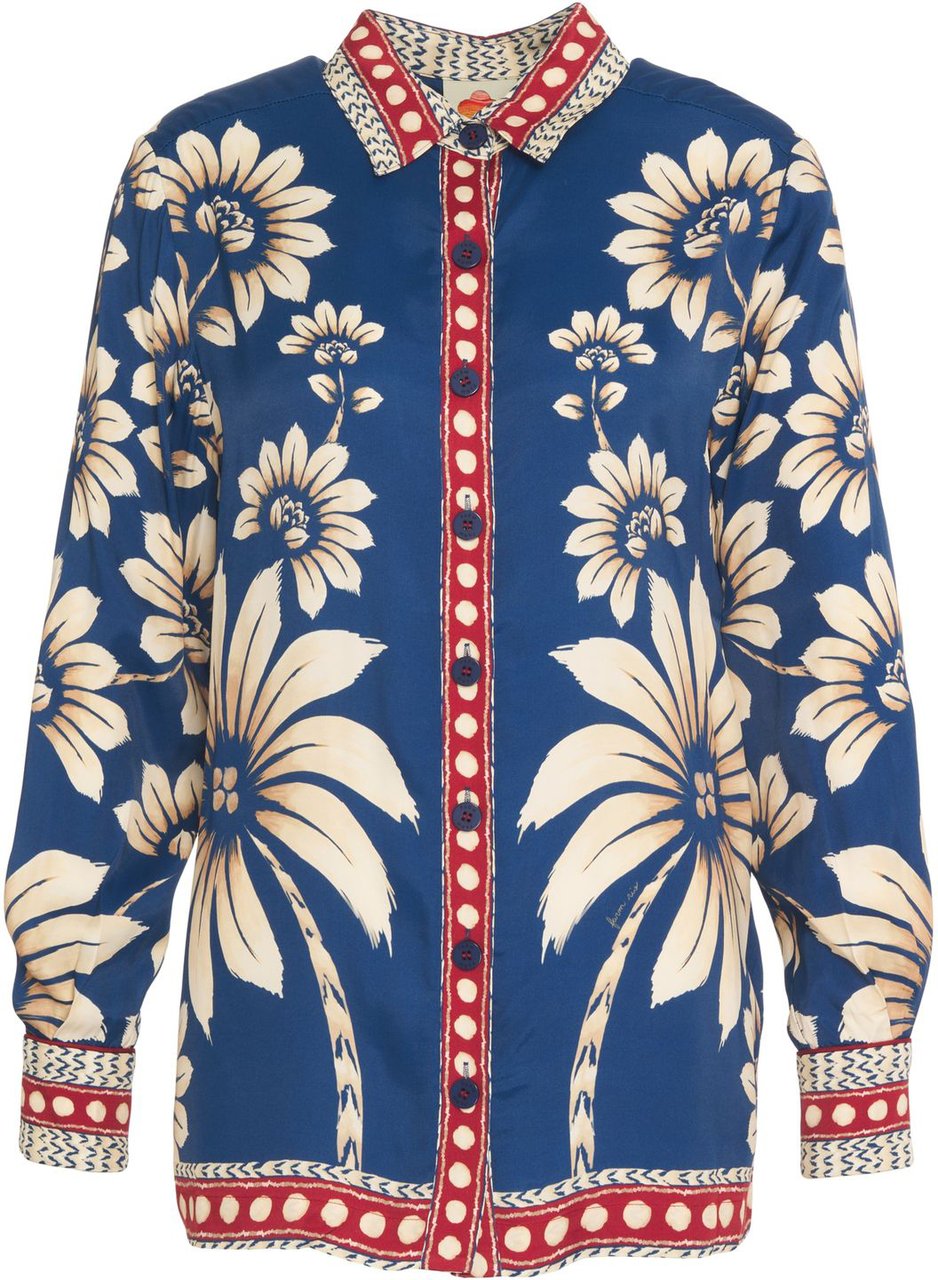 FARM Rio Blouse with floral pattern Blauw