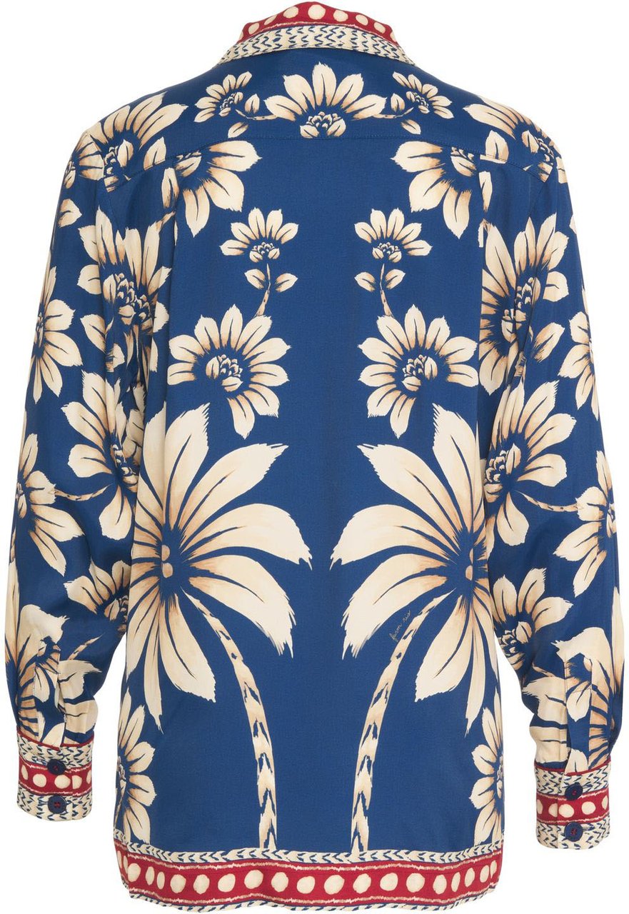 FARM Rio Blouse with floral pattern Blauw