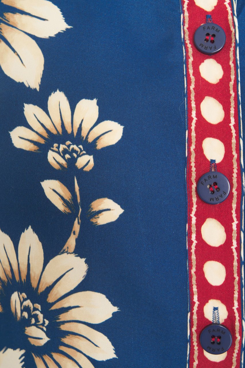 FARM Rio Blouse with floral pattern Blauw