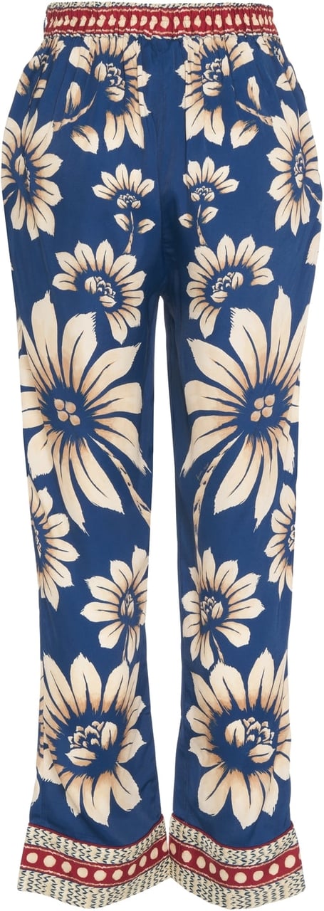 FARM Rio Pants with floral pattern Blauw