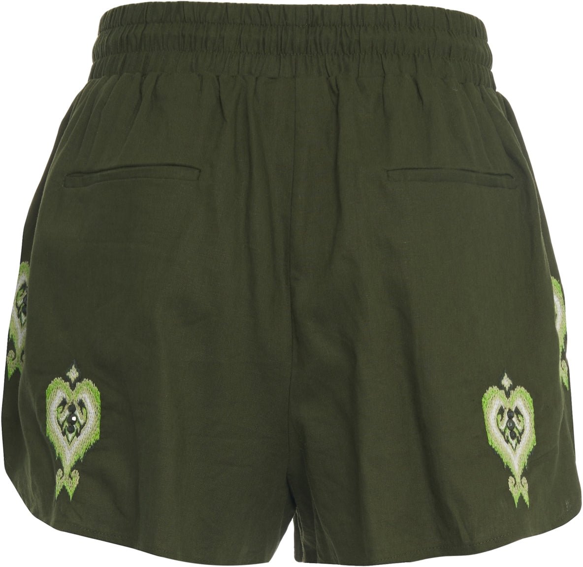 FARM Rio Shorts with embroideries Groen