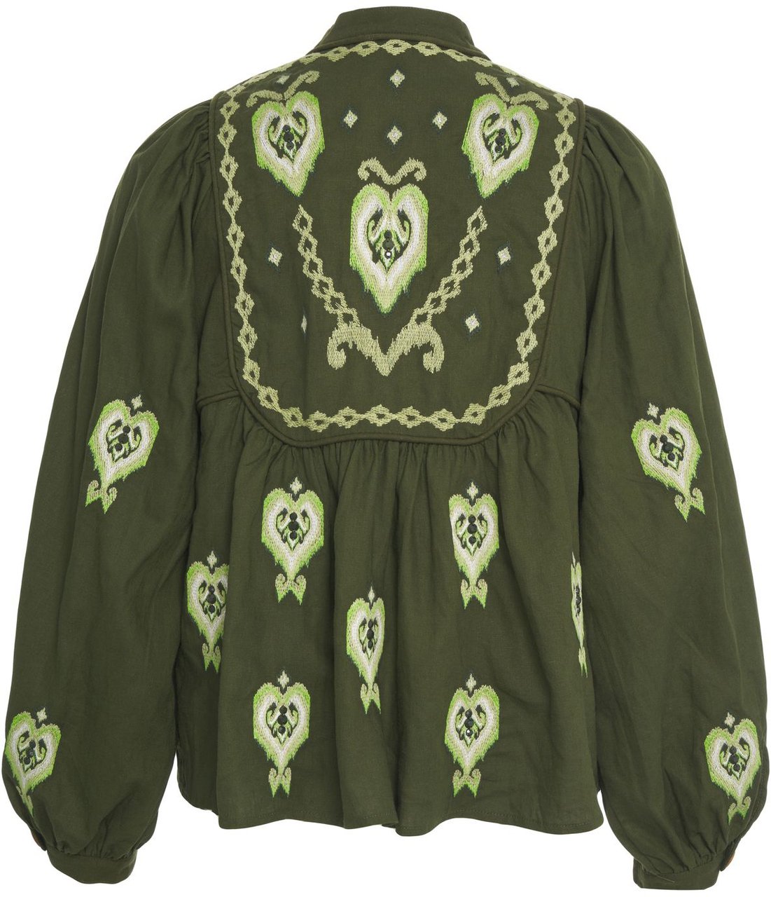 FARM Rio Blouse with embroideries Groen