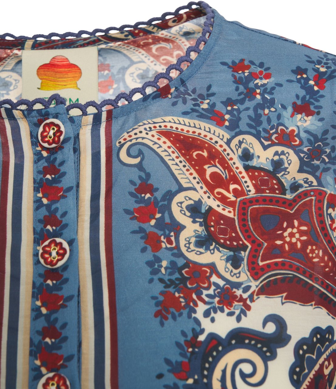 FARM Rio Blouse with pattern Blauw