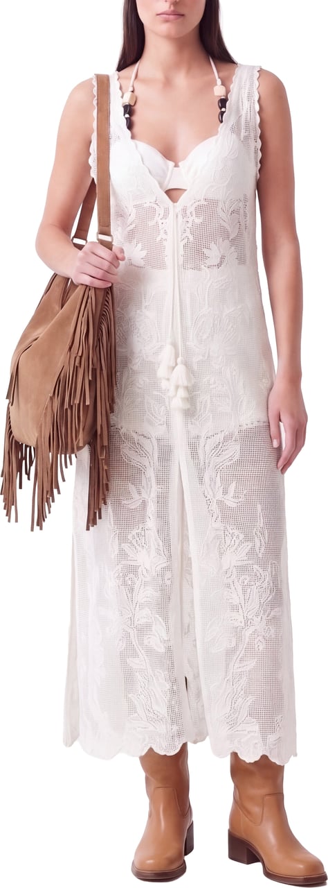FARM Rio Maxi dress with embroidery Wit