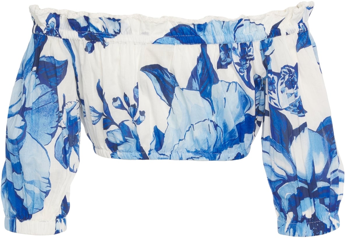 FARM Rio Top with floral pattern Wit