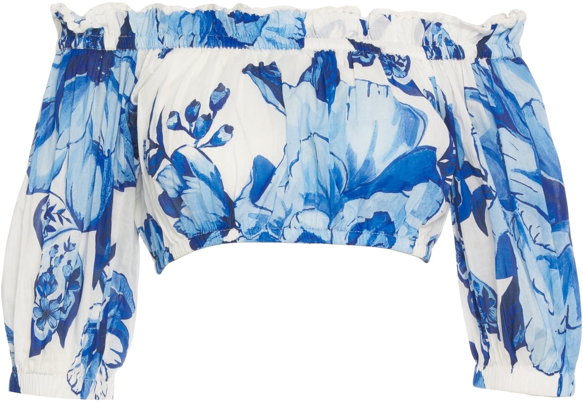 FARM Rio Top with floral pattern Wit