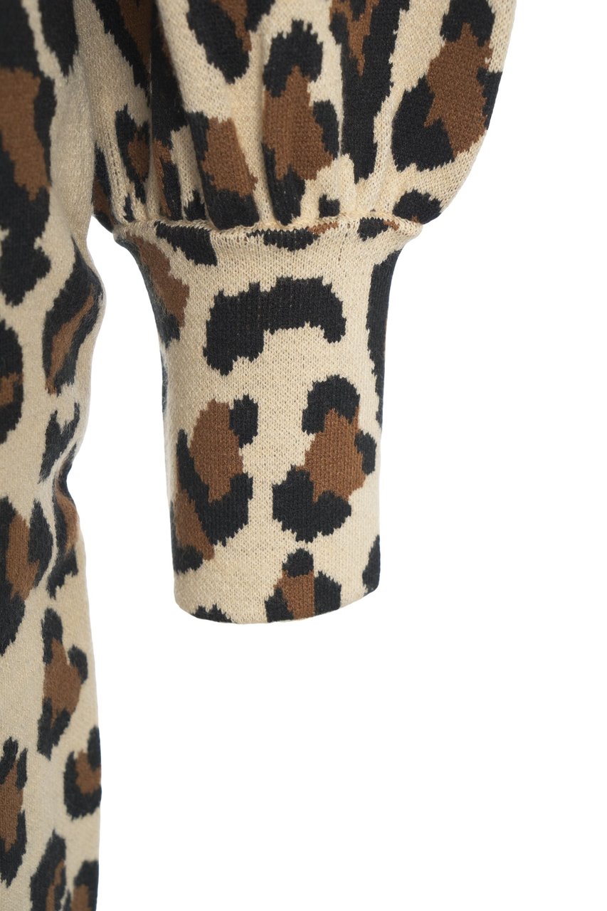 FARM Rio Midi dress with animal print Beige